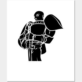 Knight Paladin (Black): A Fantasy Design Posters and Art